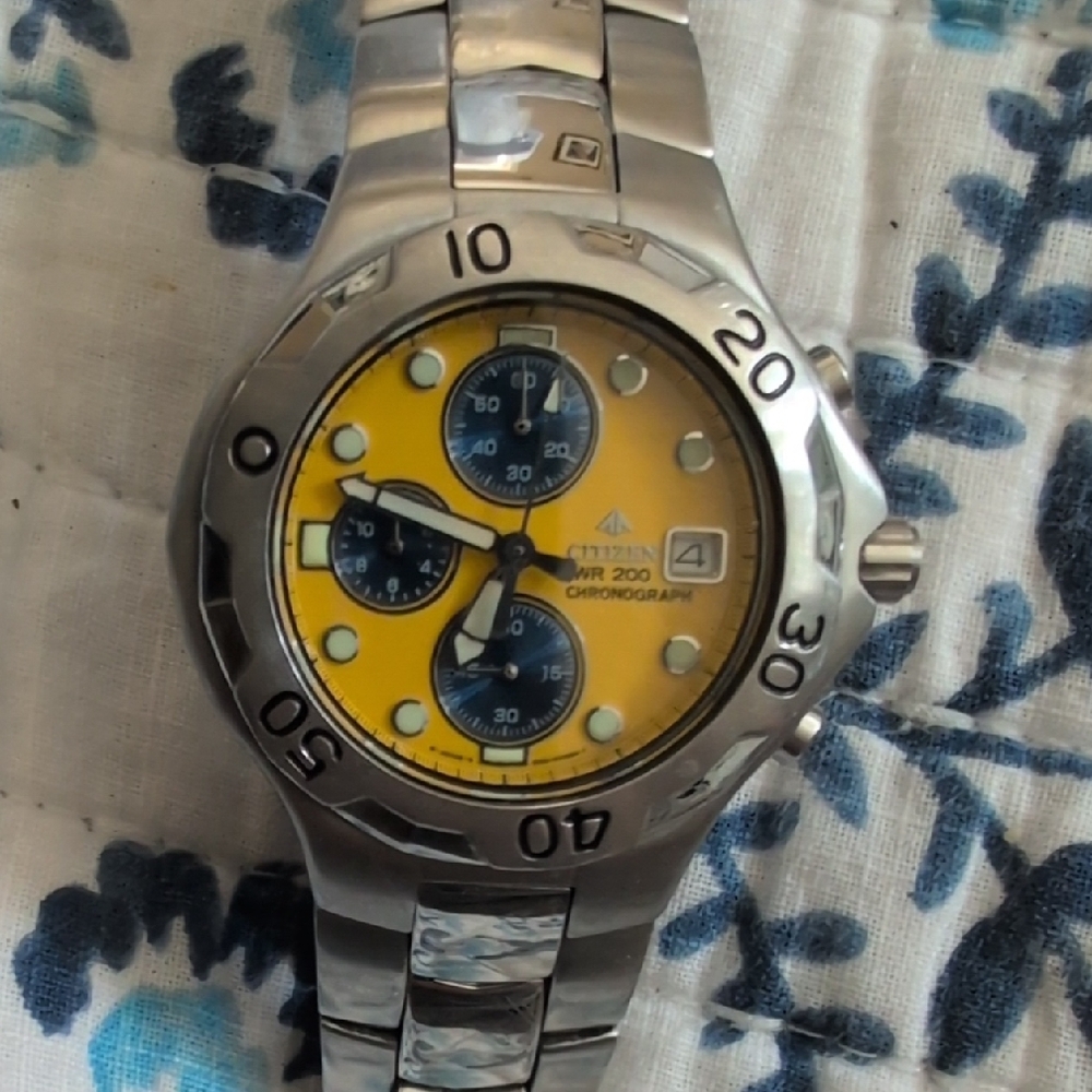 Citizen Silver and Yellow Dive Watch